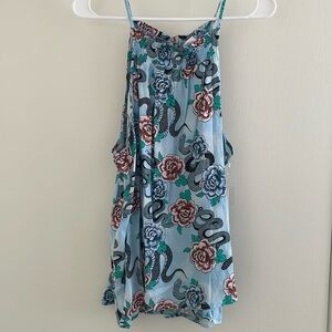 NWT No Boundaries Snake and Flowers Flow-y Tank Top. Size: XXXL